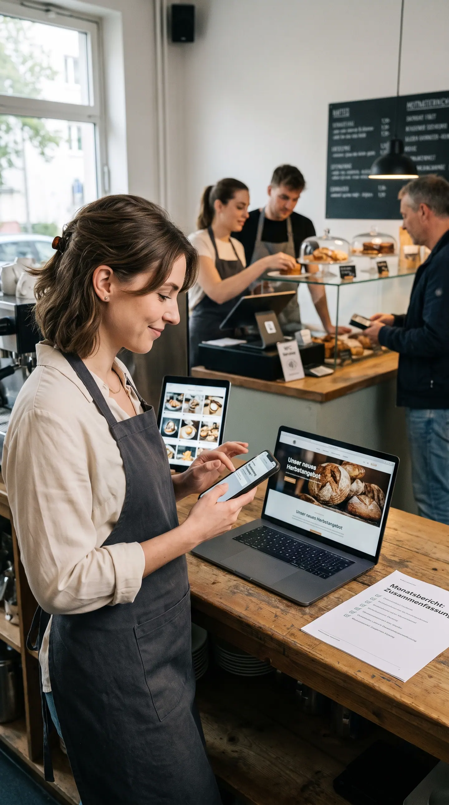 Lokales Geschäft im Betrieb mit aktueller digitaler Präsenz.